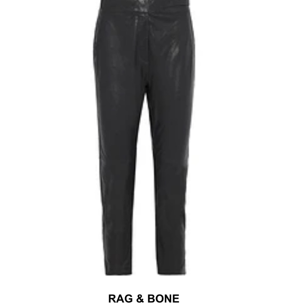 Rag & Bone Mila Tapered Black Leather Pants - Picture 2 of 7